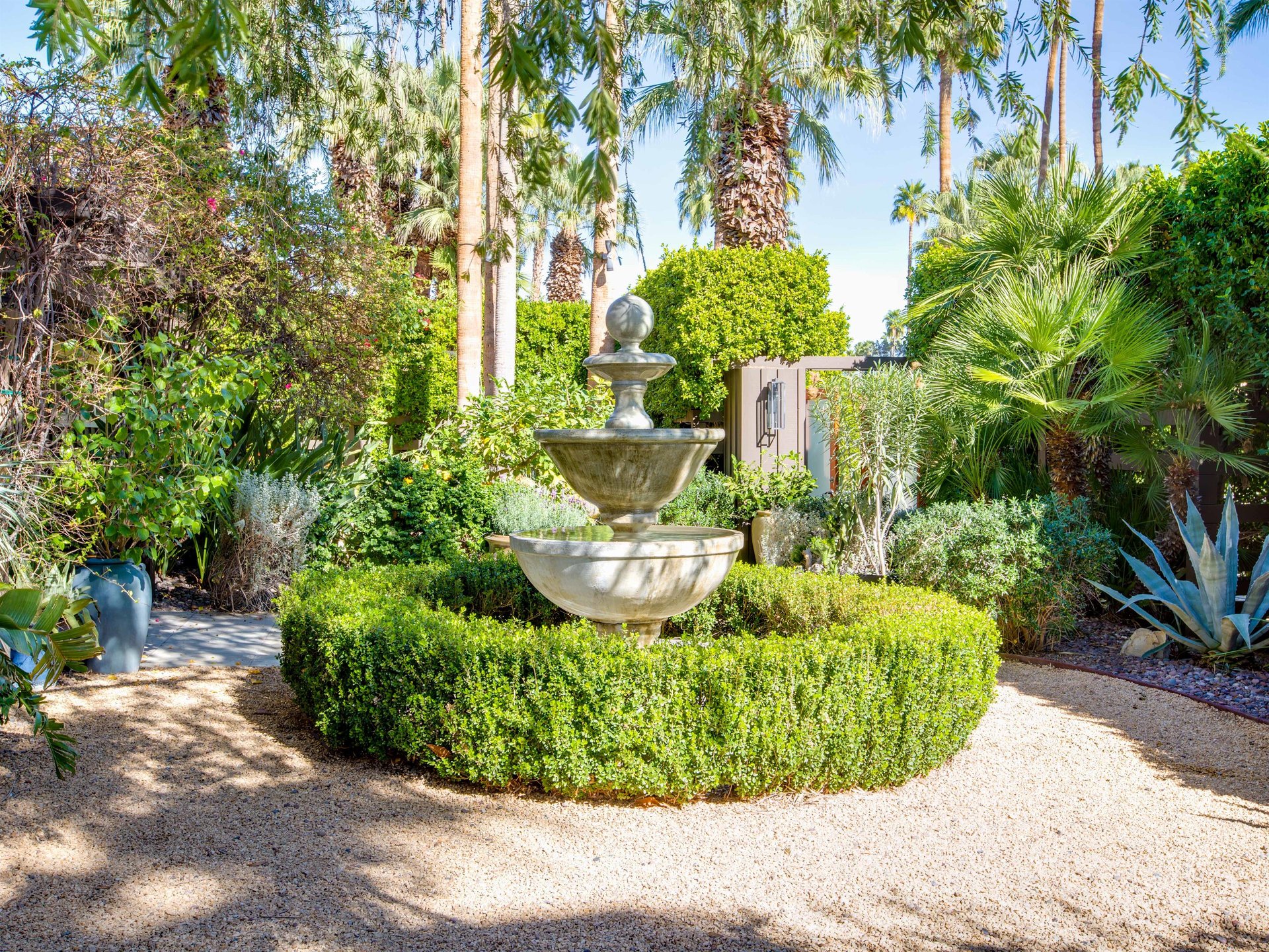 Lush gardens bring life to the desert