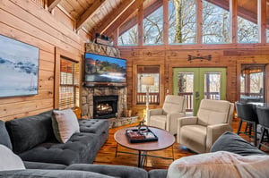 Living room with fireplace