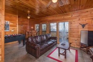 Game room at EllaVation, a 3 bedroom cabin rental located in Gatlinburg