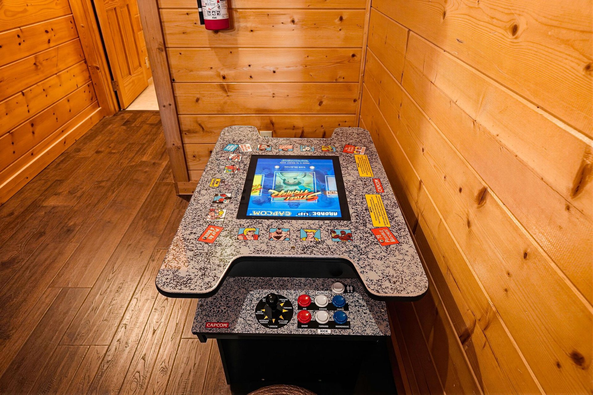 Challenge friends to classic arcade fun on your own retro gaming console, tucked into a cozy corner of your cabin retreat.