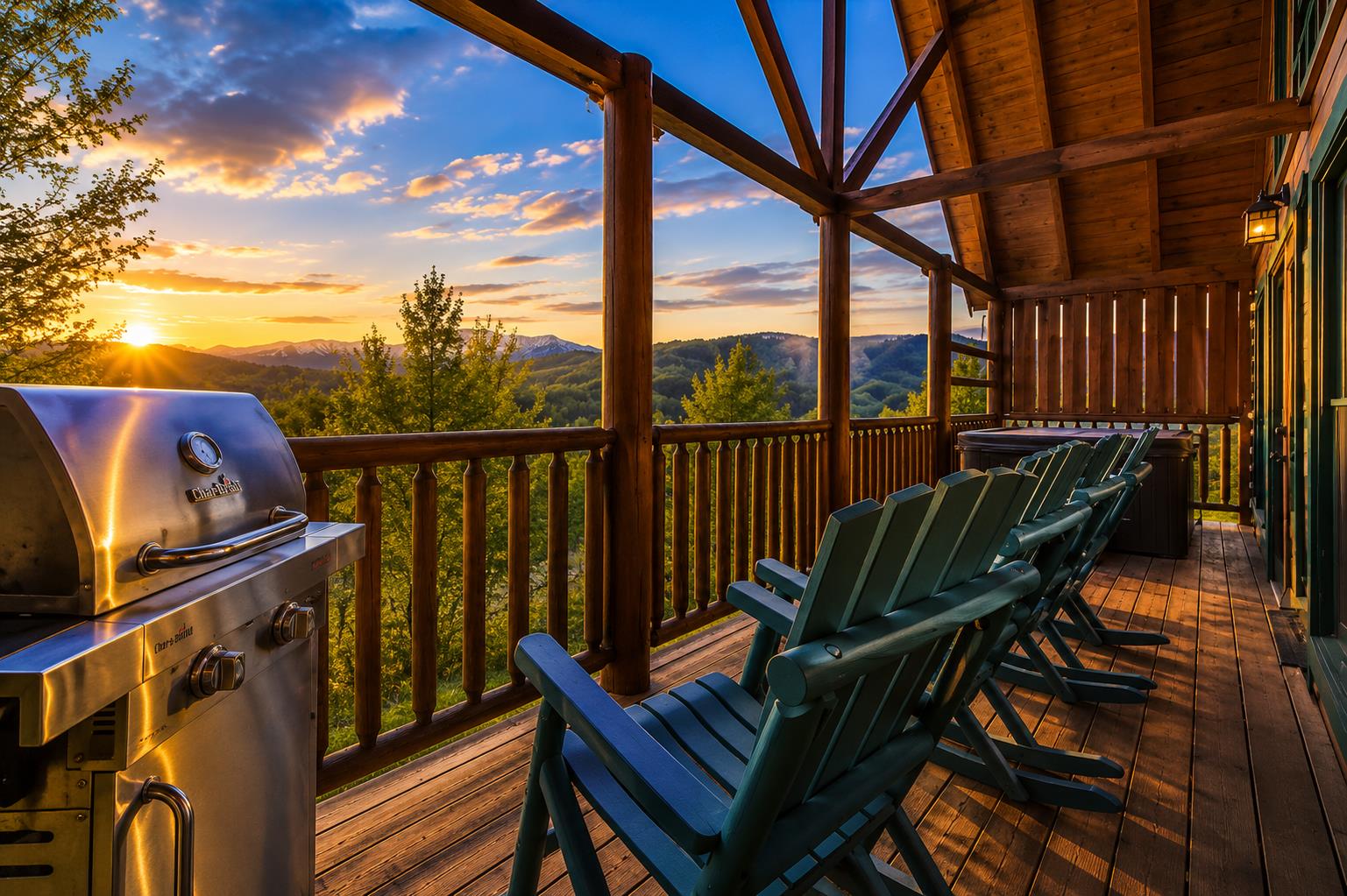 Exterior Shot Gas Grill w outdoor seating and a great view
