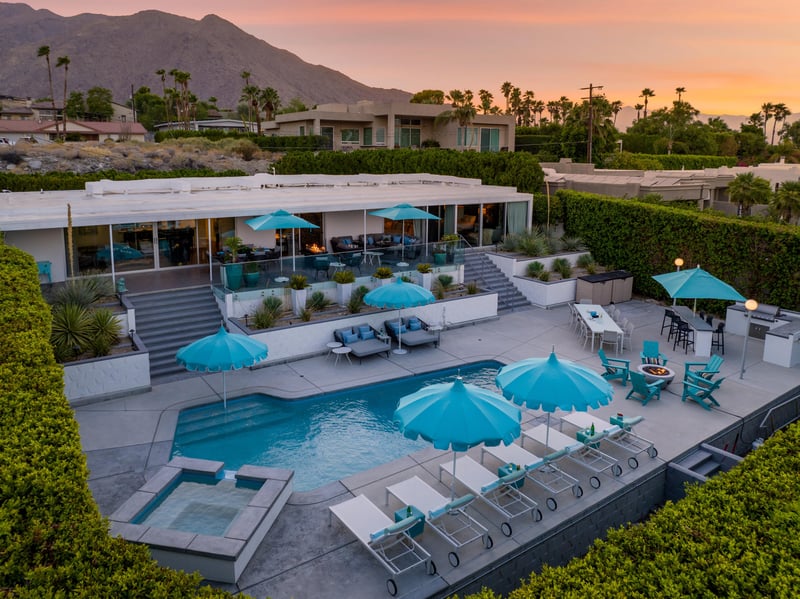 Aerial View Of Property During Dusk