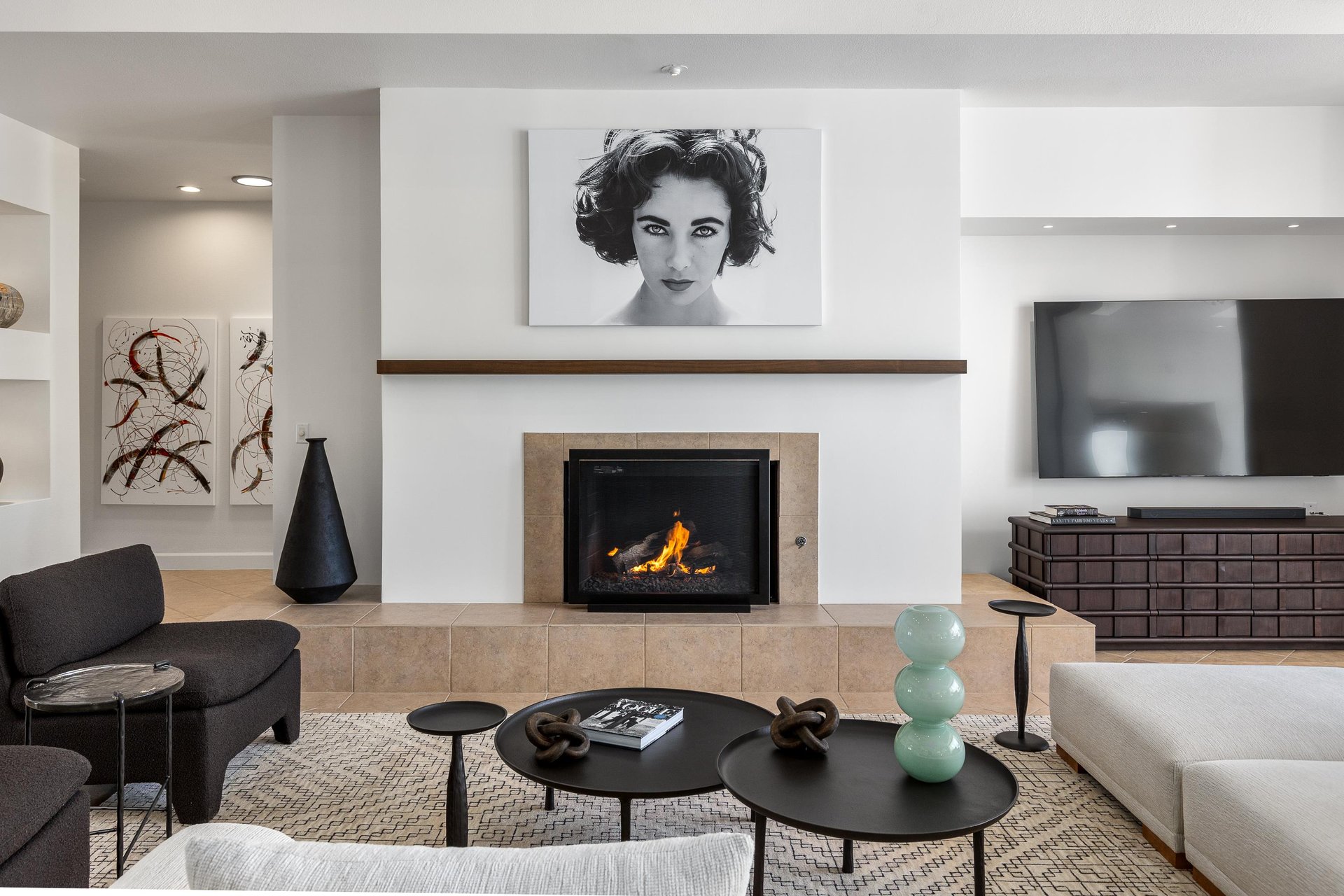 Curl up around the fireplace