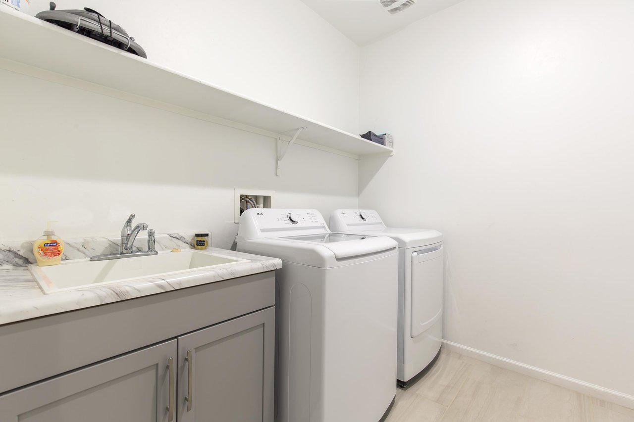 Washer and dryer for guest use.
