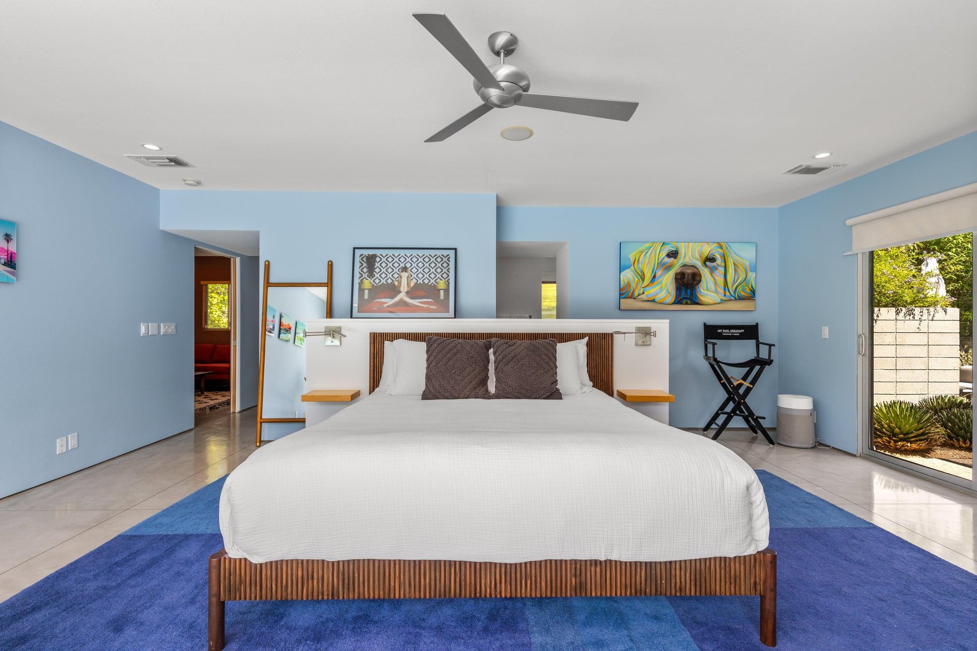 Features a king size bed, large sliding doors to poolspa and patio, ensuite bathroom, and smart TV.