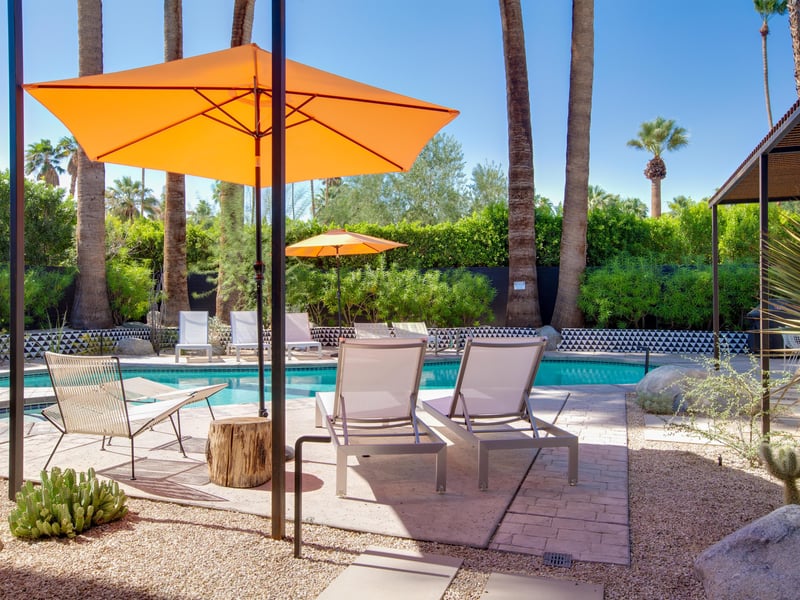 Lounge chairs for relaxing by the pool