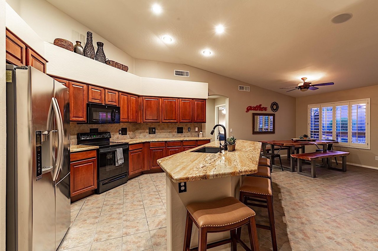Breakfast bar with barstools for a quick snack