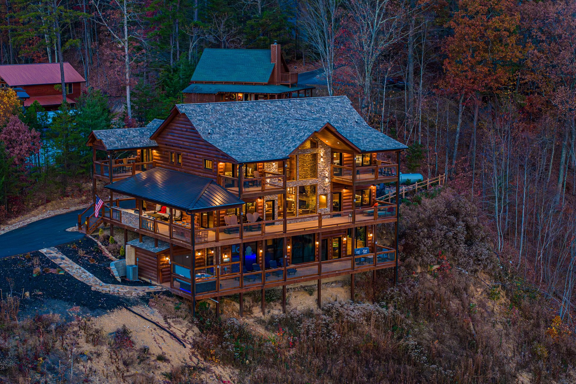 Night time Rear Exterior View