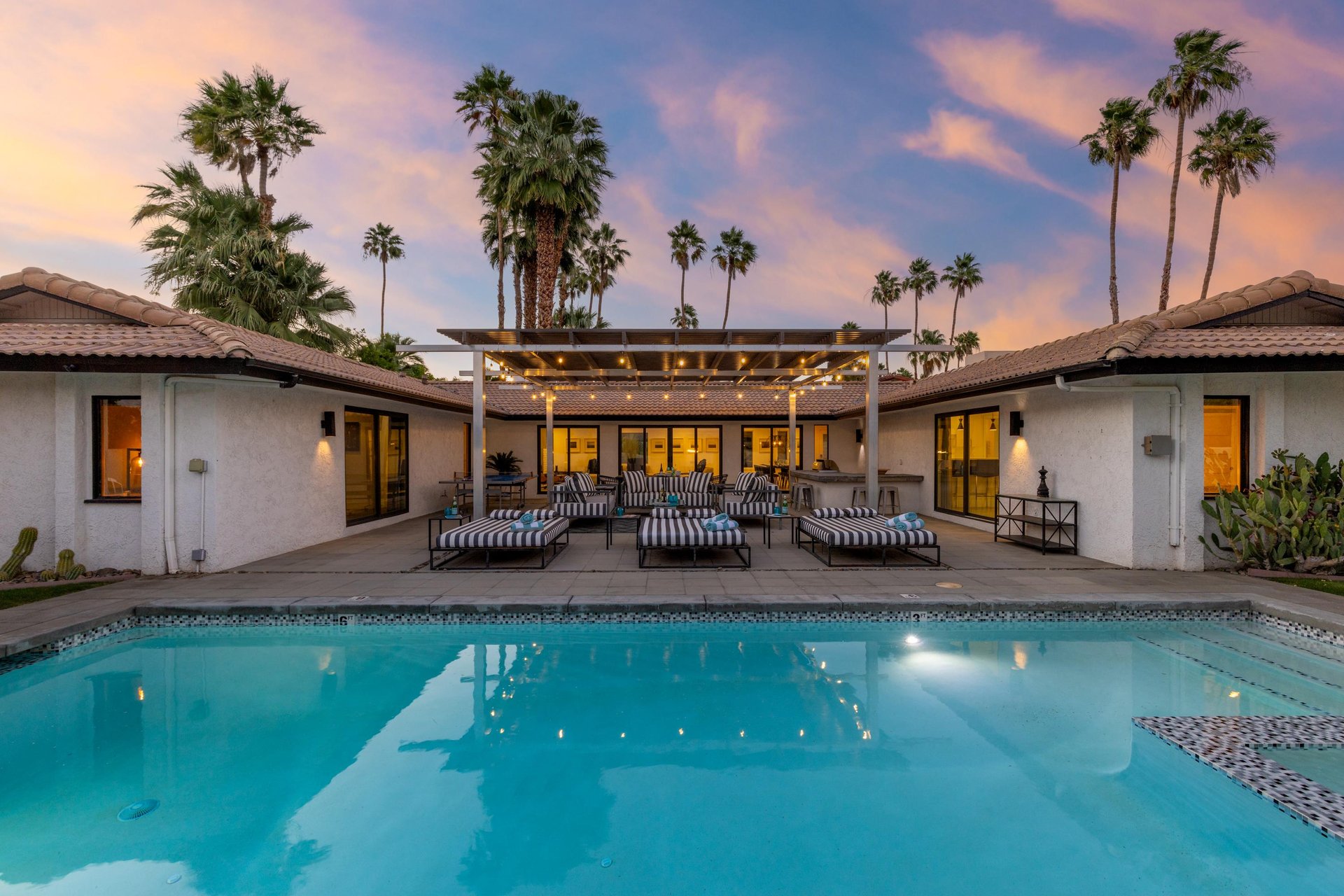 Views of the back patio and pool area.
