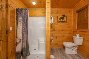 Walk in shower in a bathroom at Js Hideaway, a 4 bedroom cabin rental located in Pigeon Forge