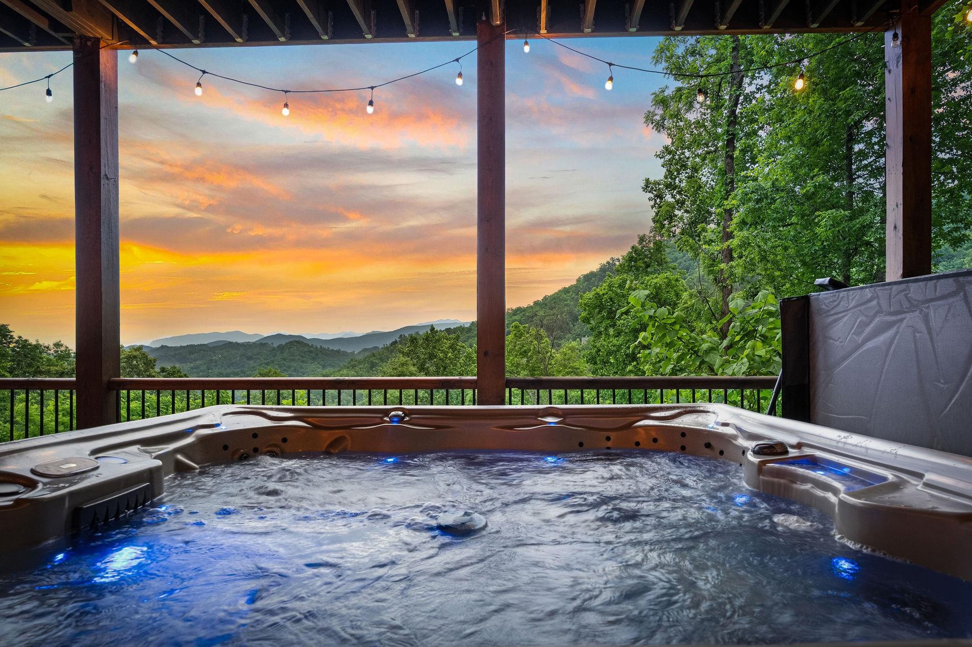 View from hot tub on lower level balcony