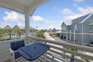 Bunkroom balcony overlooking pool.