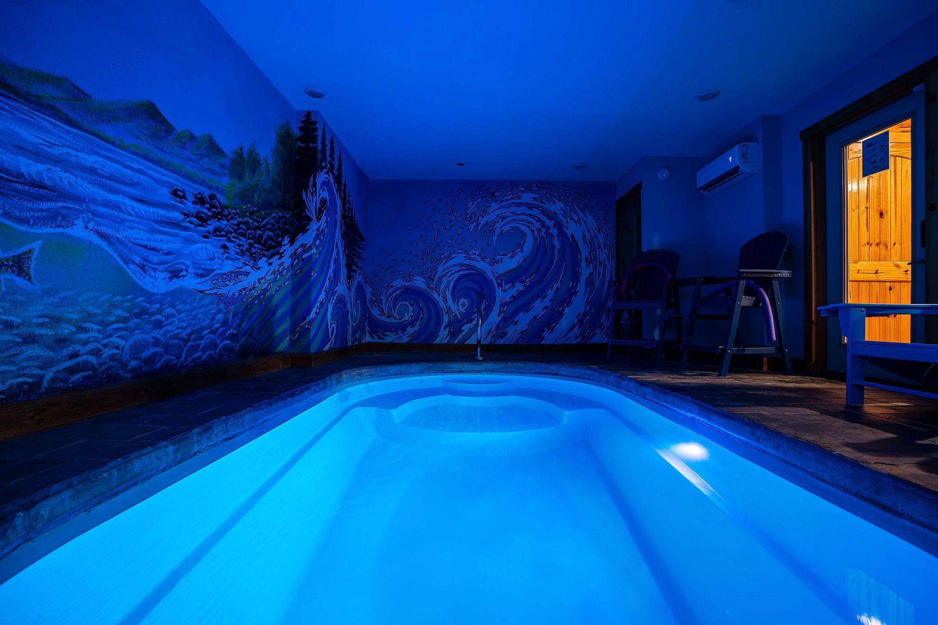 Indoor pool longways at Make A Splash, a 2 bedroom cabin rental located in gatlinburg