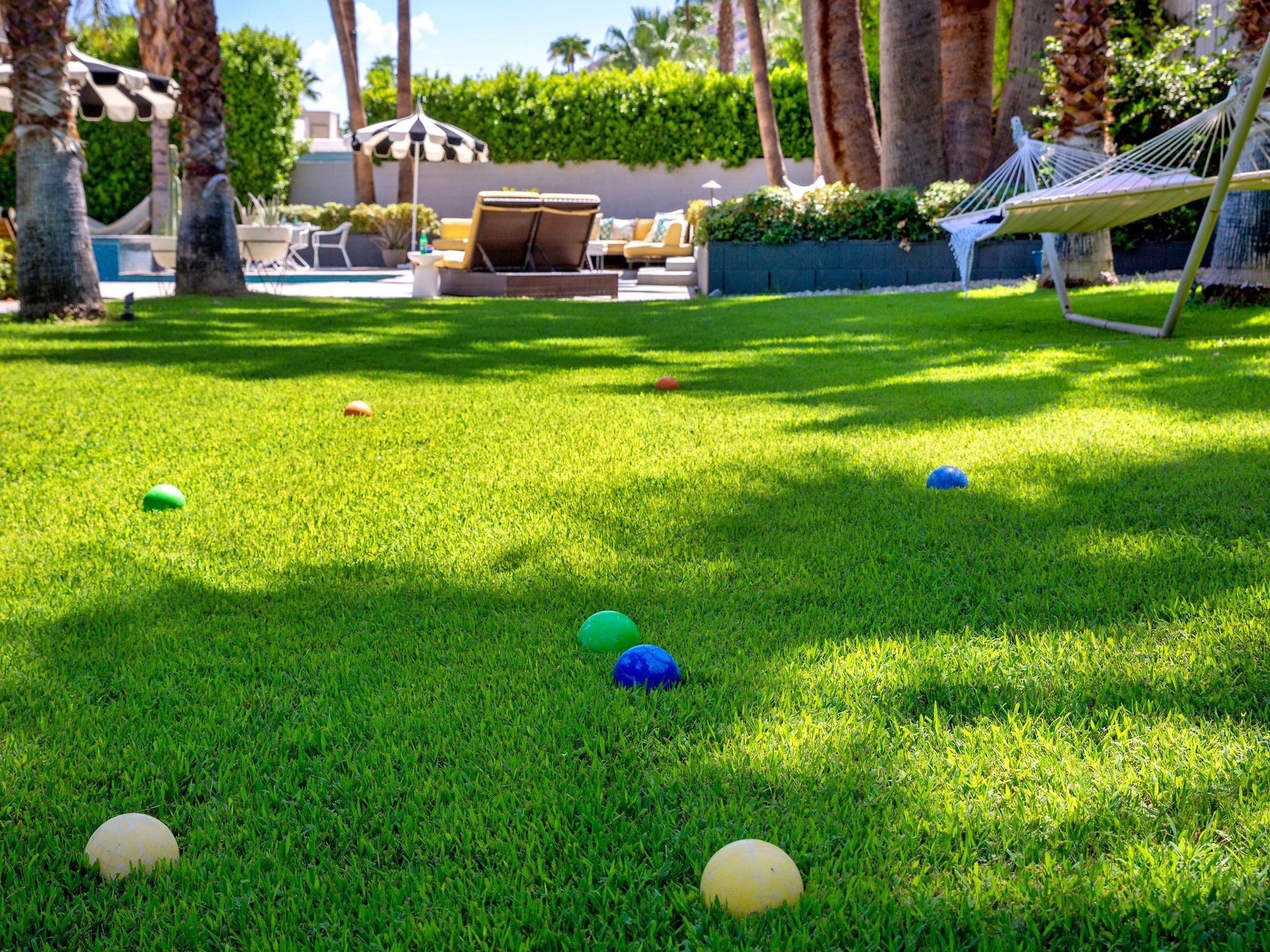 Play bocce ball with friends