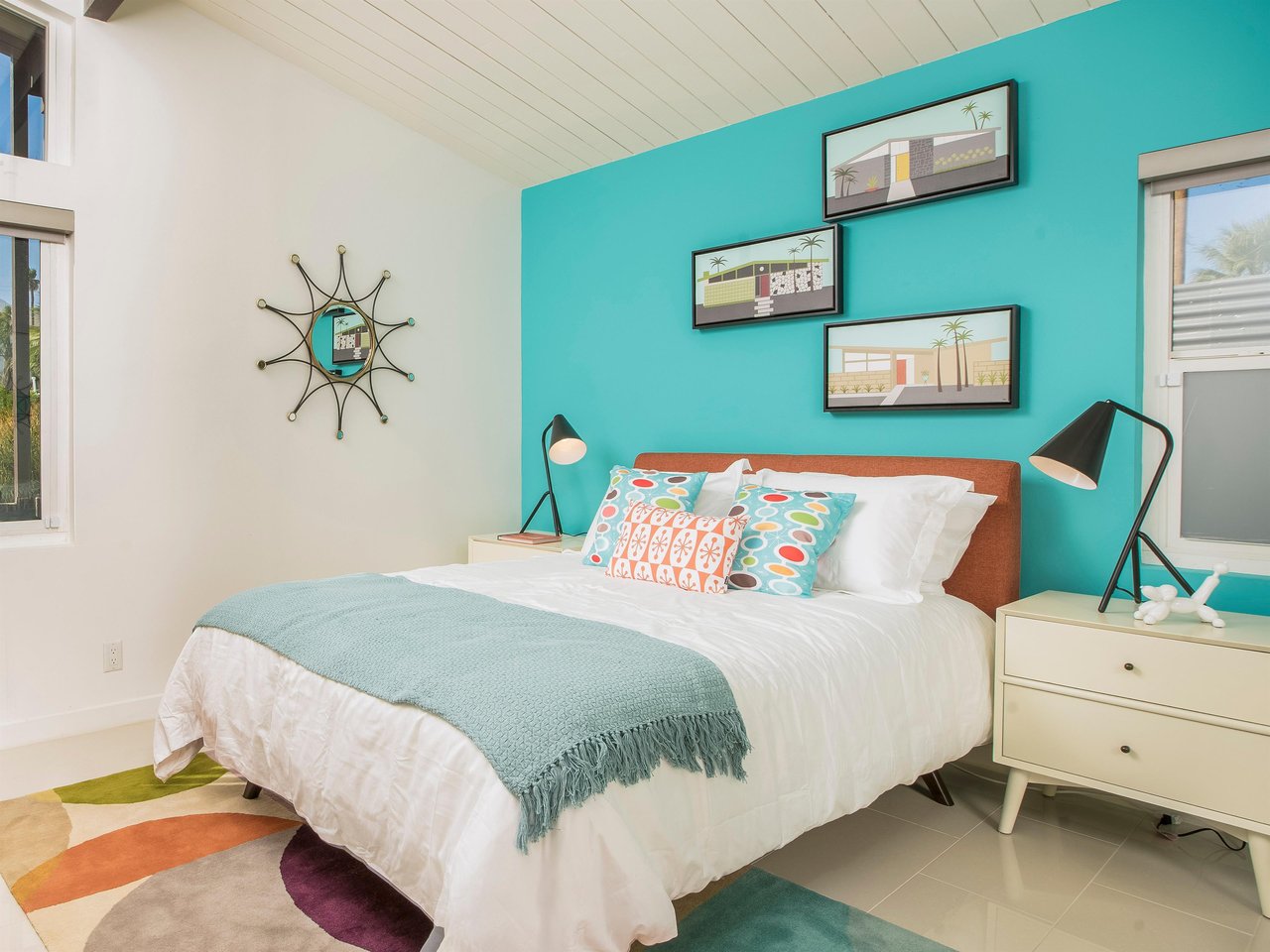 Wake up in the stylish bedroom