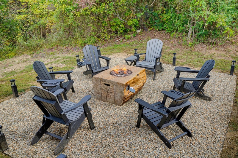 Gather around the fire pit for evening storytelling under the stars, with comfortable seating for your whole group surrounded by peaceful natural surroundings.