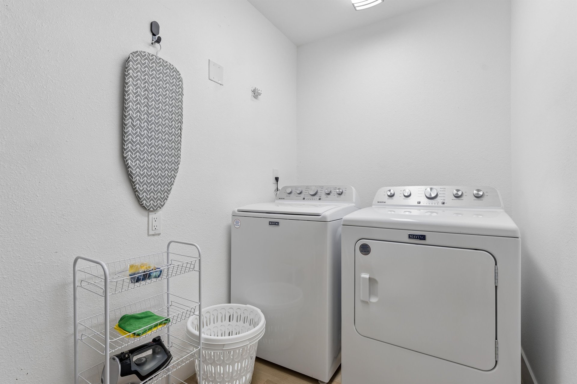 Washer and dryer for guest use.