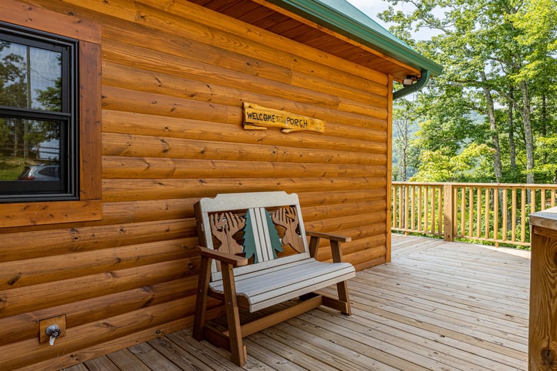 Bench seating at Js Hideaway, a 4 bedroom cabin rental located in Pigeon Forge