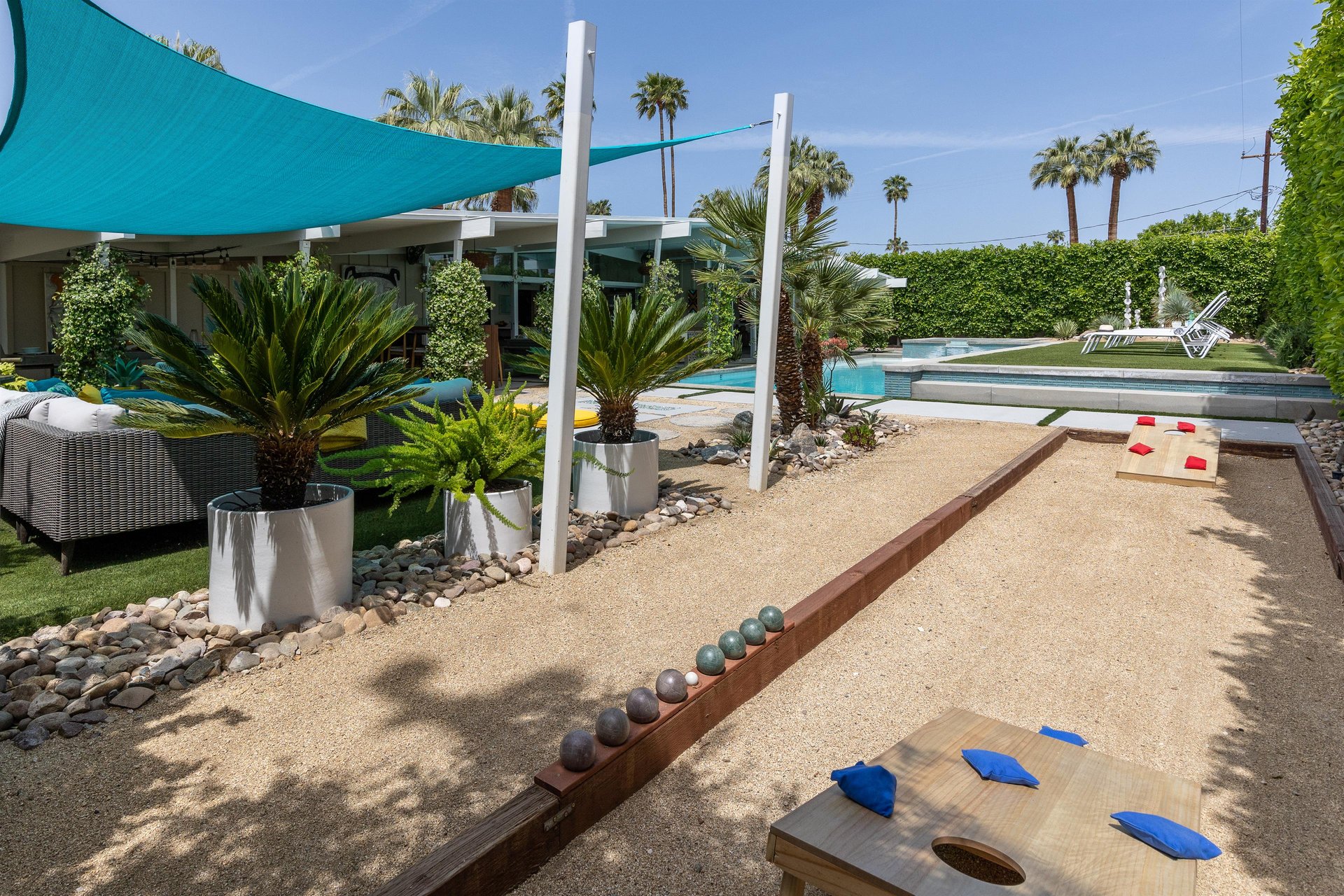 Play a game of bocce ball or cornhole