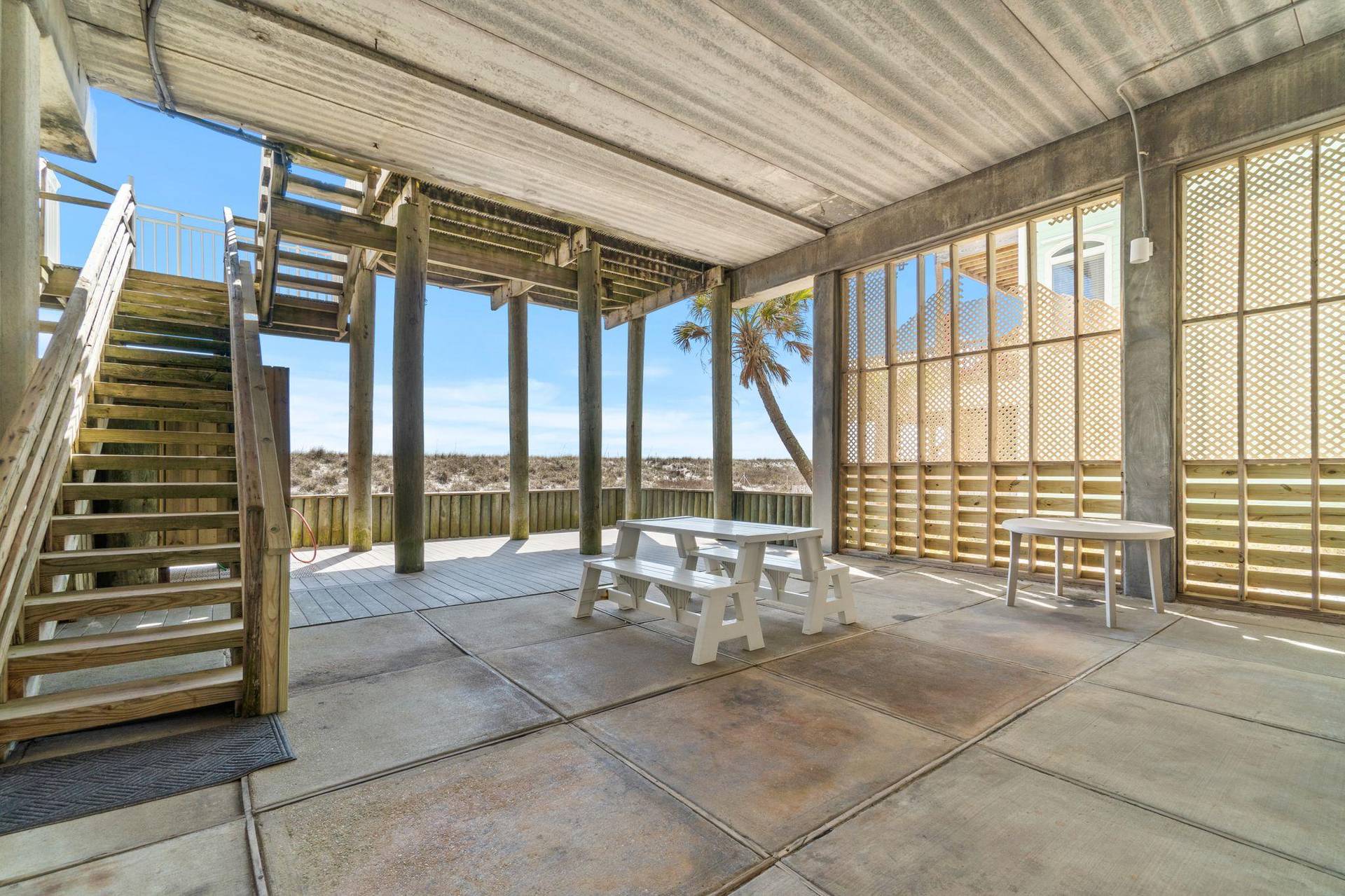 Downstairs Covered Hangout Area