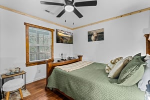 Queen bed with window