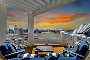 Primary King Balcony Evening View, 3rd Floor