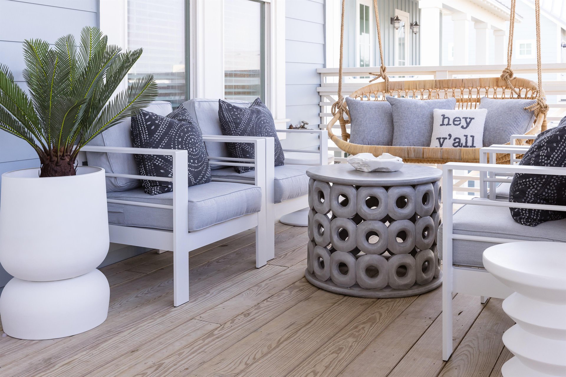 Exterior Seating and Swing, 2nd Floor Rear Balcony