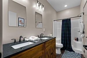 Full bath with double vanity