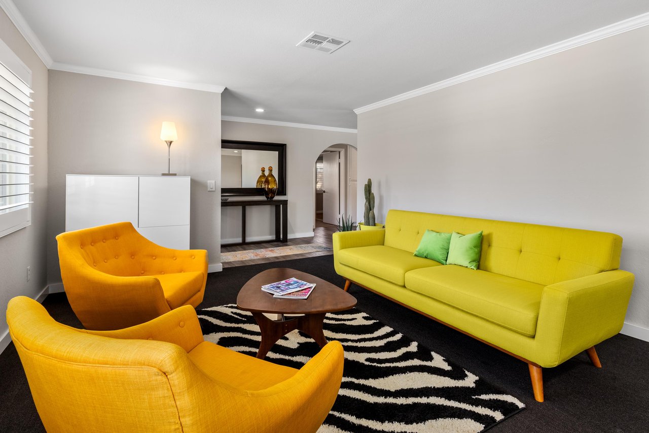 Midcentury modern furniture throughout