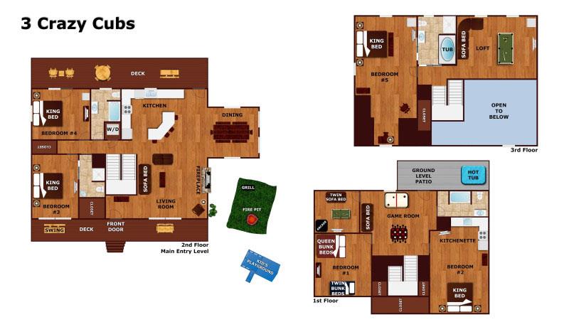 3 Crazy Cubs floor plan