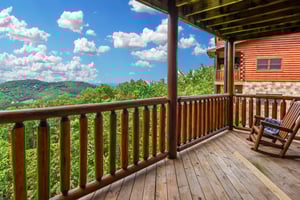 Deck at Eagles Sunrise, a 2 bedroom cabin rental located in Pigeon Forge