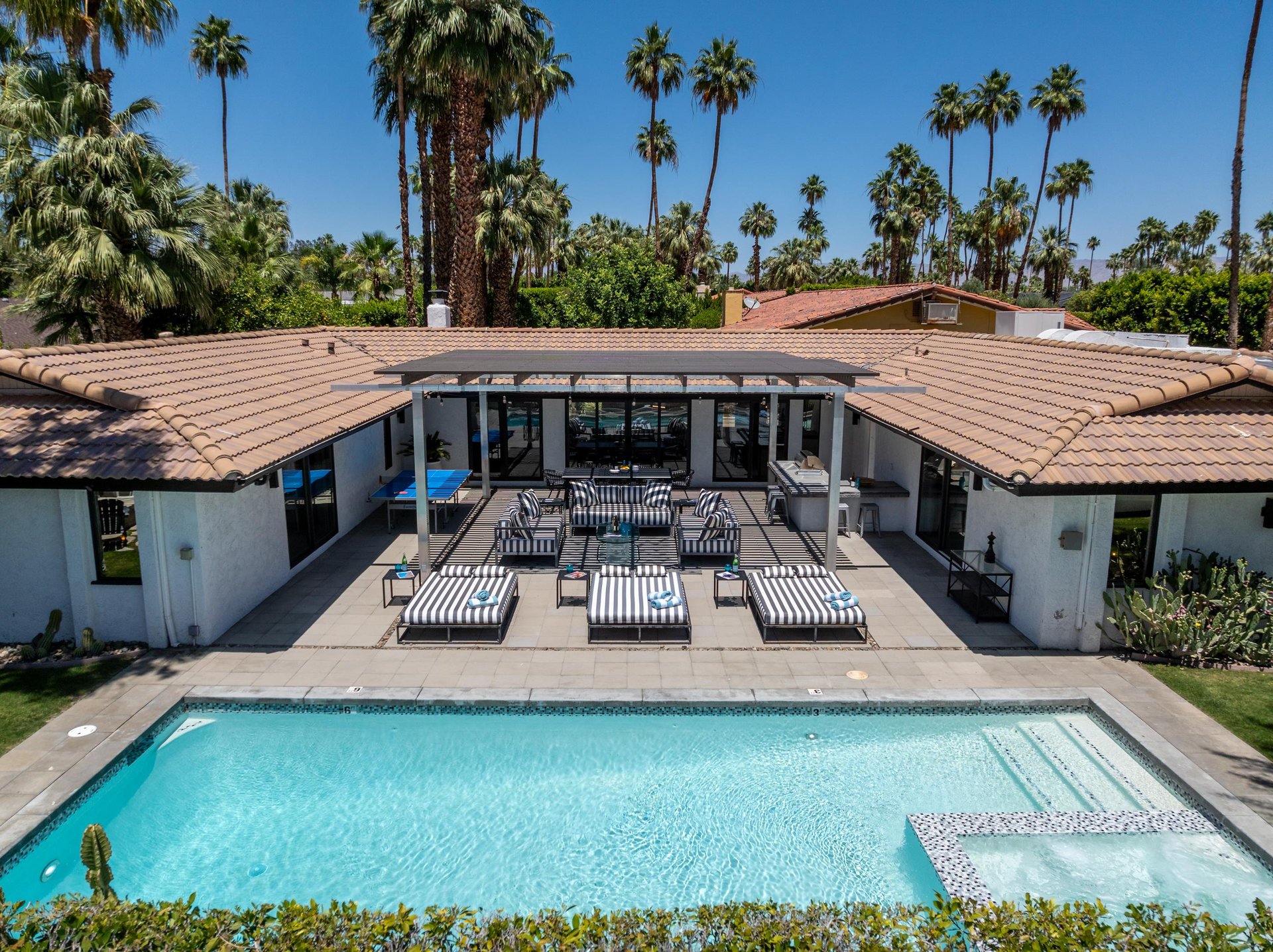 Views of the patio, private pool and spa.