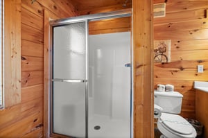 Bathroom with a shower at Mountain Mama, a 3 bedroom cabin rental located in Pigeon Forge