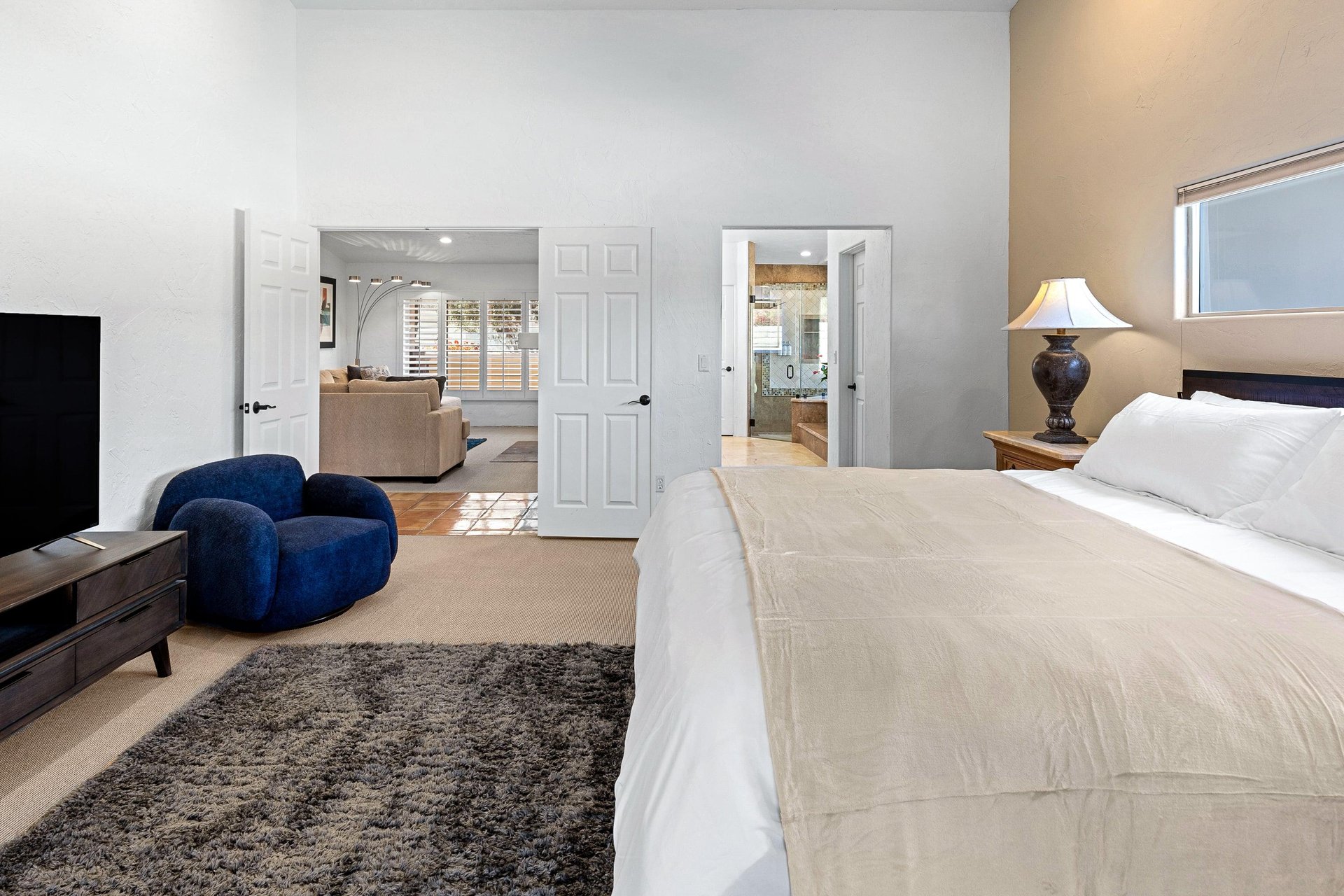 Plush guest bedroom