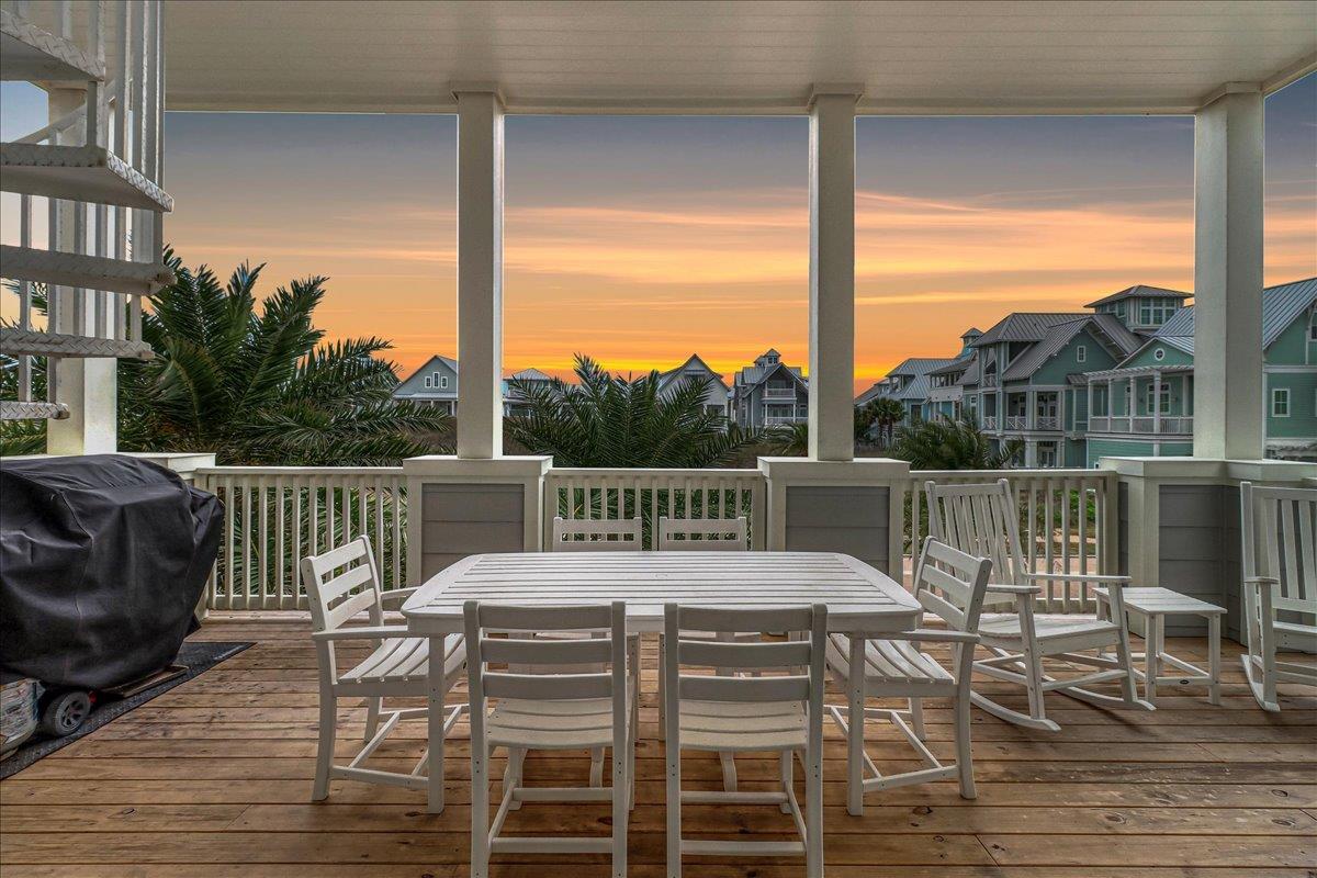 Front Balcony Dining  Evening View, 2nd Floor
