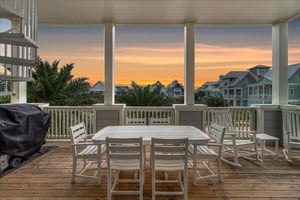 Front Balcony Dining  Evening View, 2nd Floor