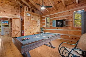 Pool table and throwing darts game