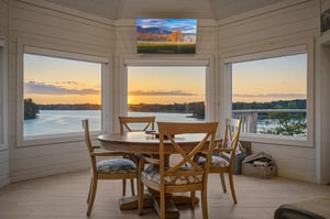 This beautiful sunroom is an additional space to have a lovely cup of coffee in the morning.