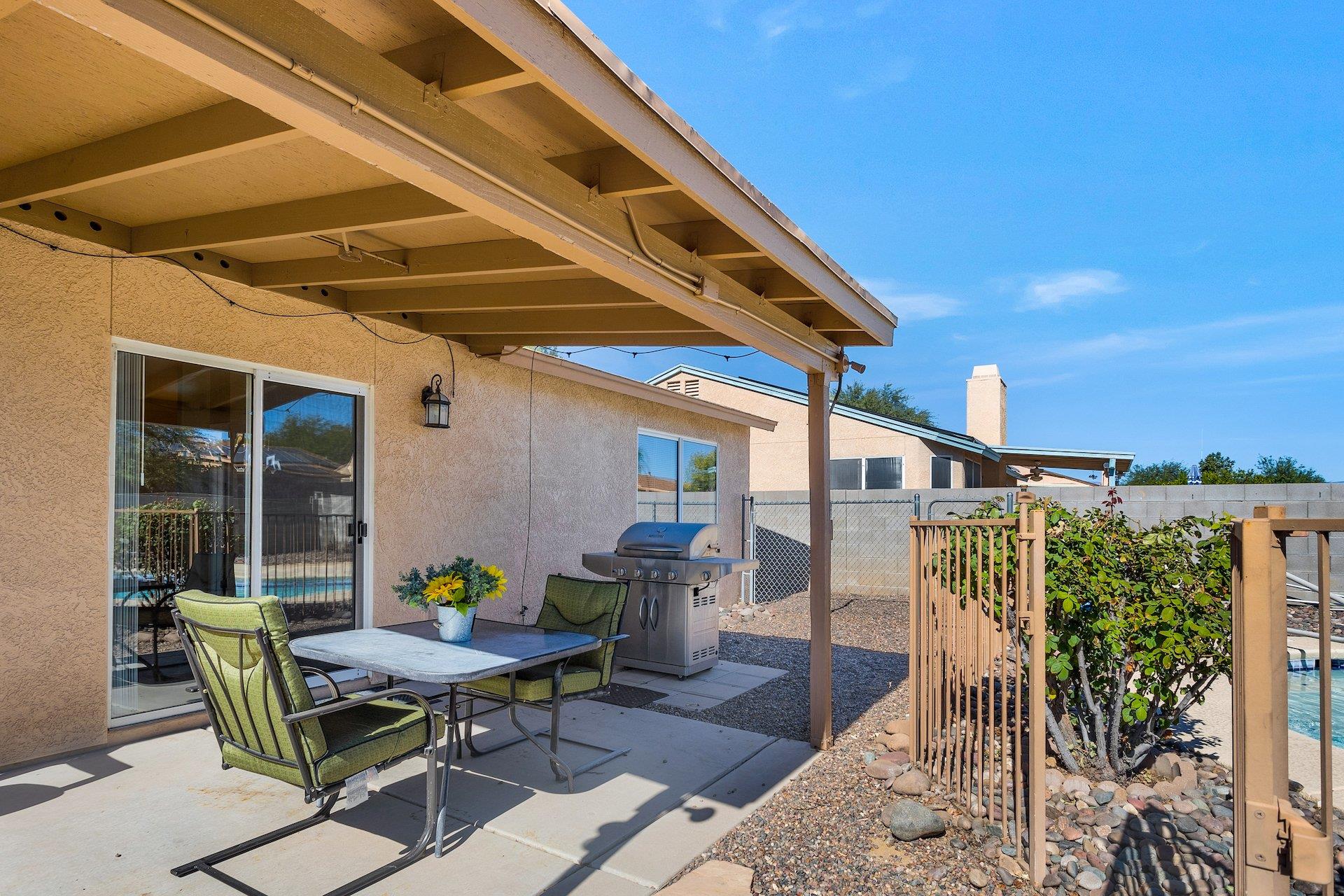 Patio seating with propane grill