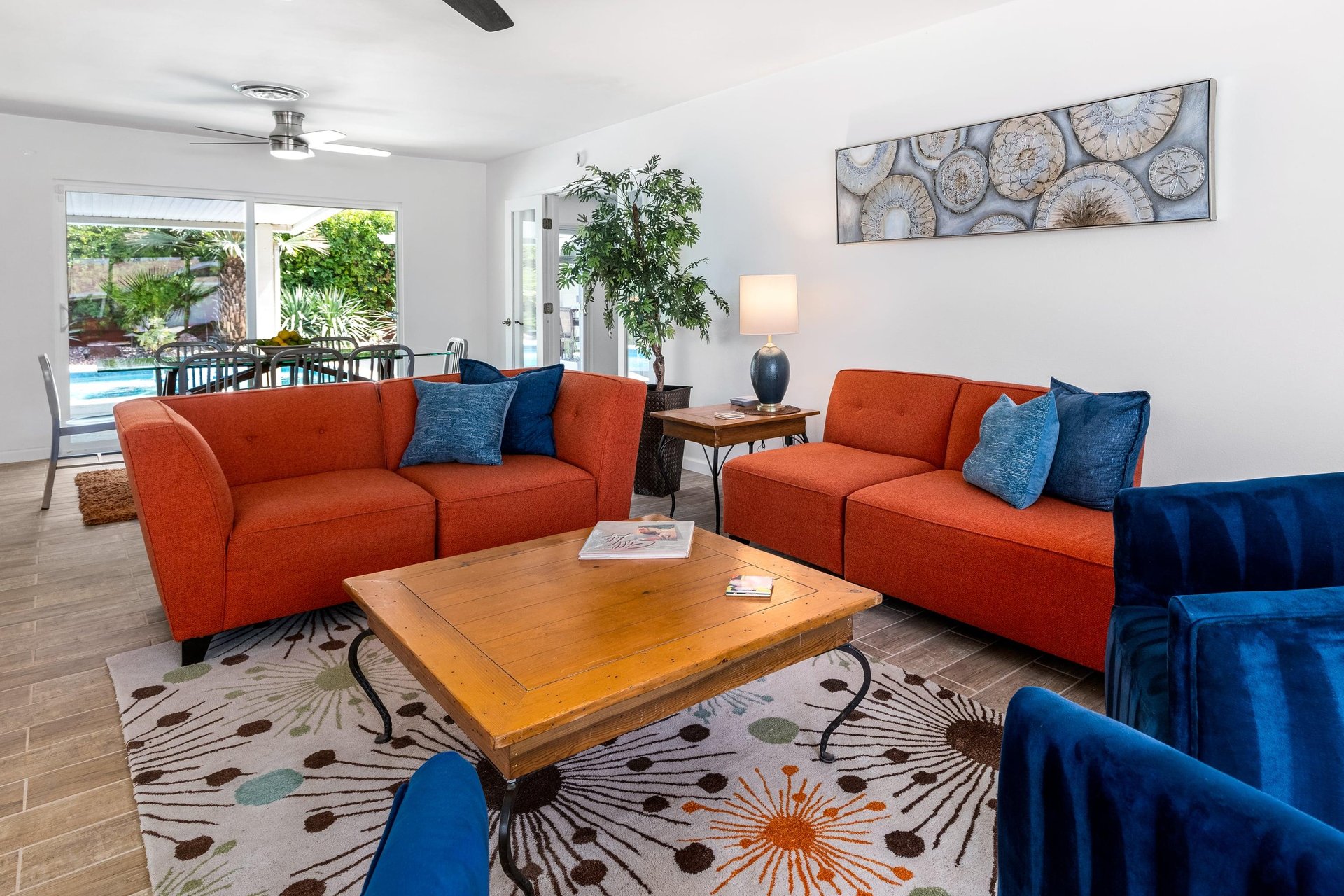Modern stylish and colorful furniture Palm Springs style