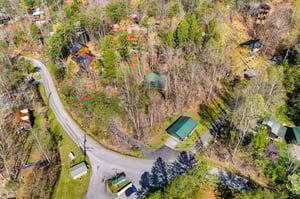 Aerial shot of Moonlit Mountain Lodge