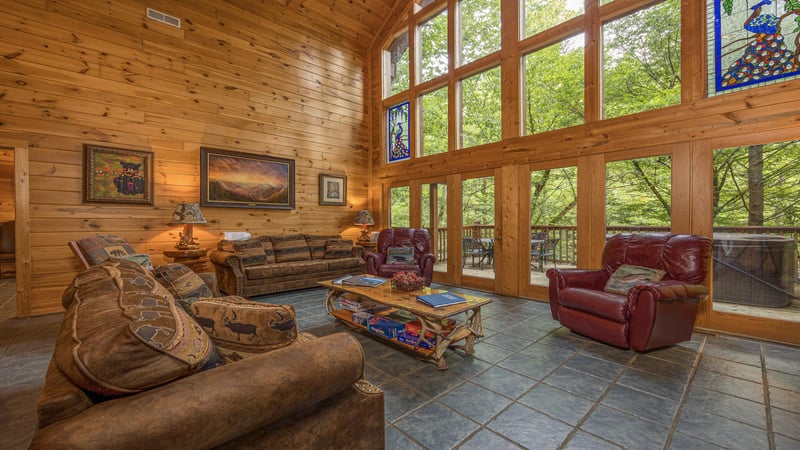 Living room with big windows