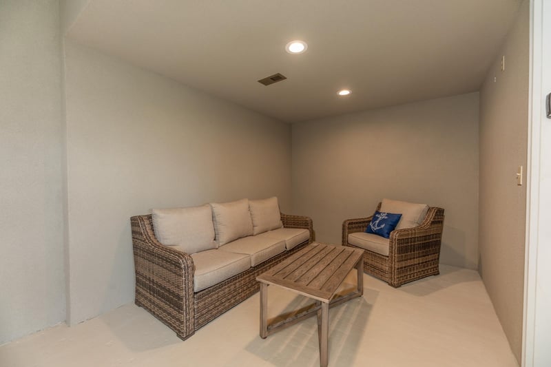 Pool room seating area