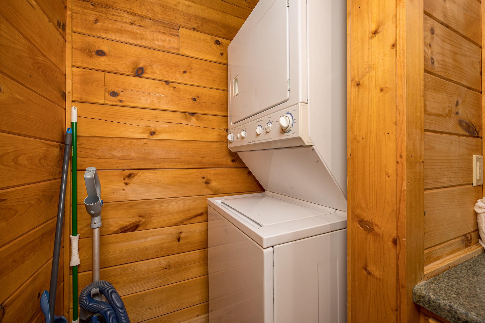 Stacked washer and dryer