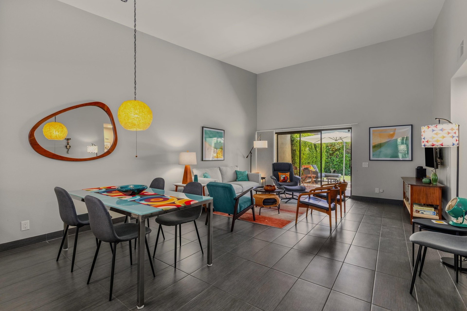View of the dining area next to the living room.