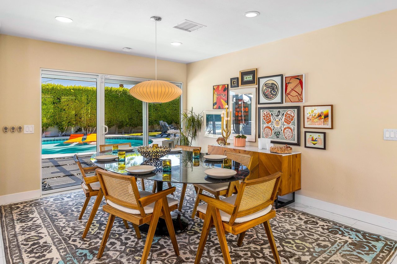 Dining area with doors that can open up to the yard