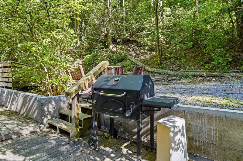 Gather around the grill and enjoy al fresco dining surrounded by lush forest, perfect for relaxing outdoor meals during your stay.