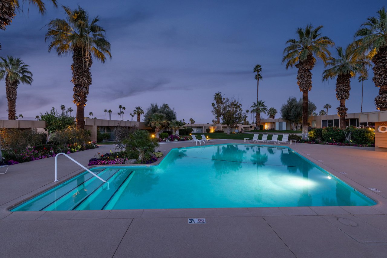 Take a dip in the pool at night