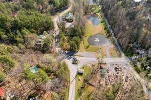 Aerial shot of Moonlit Mountain Lodge