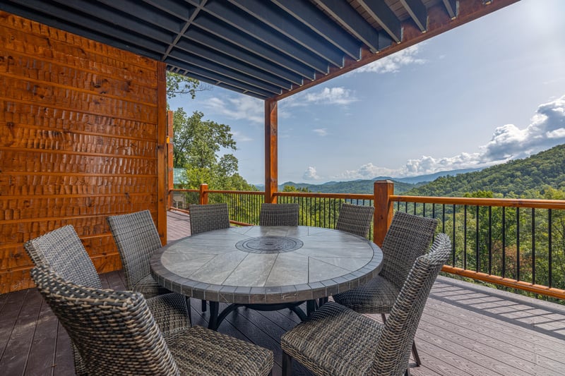 Outdoor dining space for 8